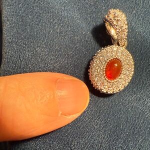 Judith Ripka 18K Gold-clad 925 Sterling Silver cabochon Pendant. MAKE AN OFFER!